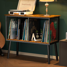 Record Player Stand with Adjustable Divider Vinyl Storage Holder up to 200 Album