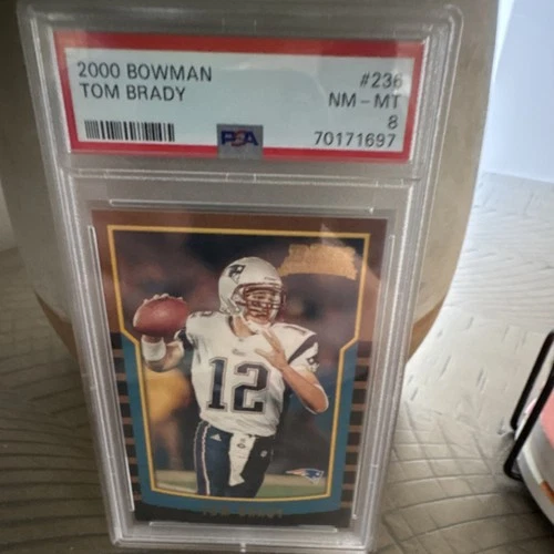 Bowman 2000 Tom Brady #236 Rookie Base Set PSA 8 New England Patriots Football