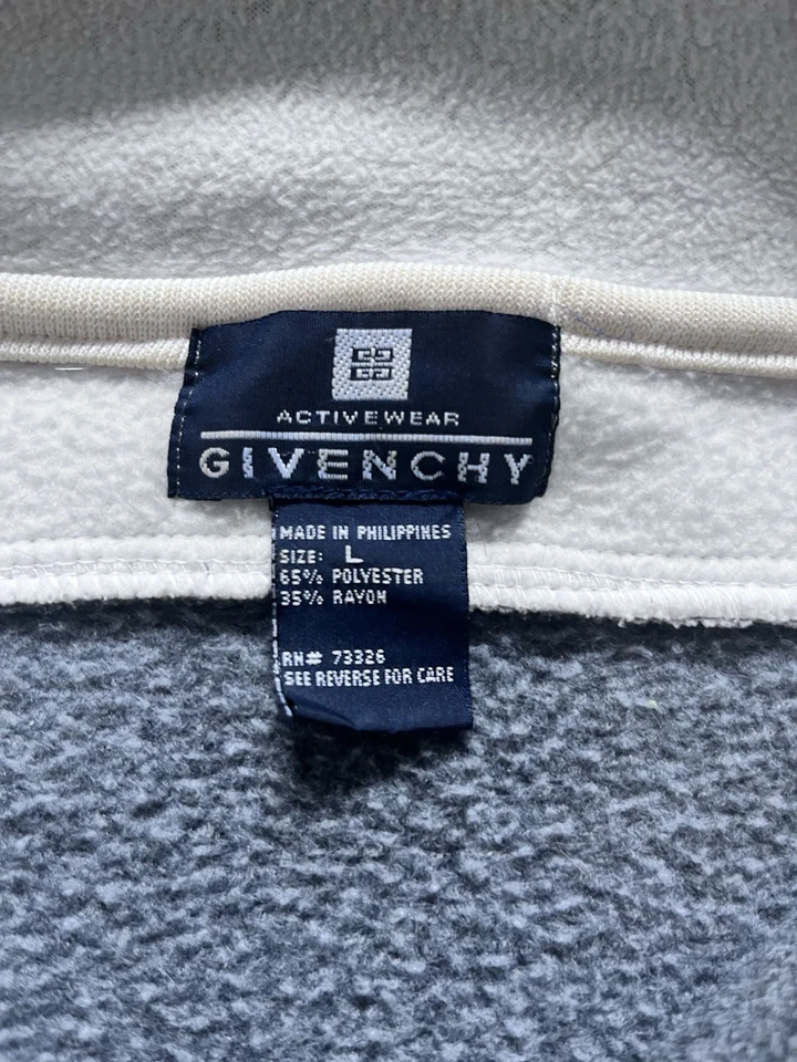 Chaqueta Suéter Vintage Givenchy Activewear Azul Gris Cuarto Cremallera Para Hombre L Polar Foto 4 de 4