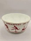 Vintage 1937 Wheaties Cereal "Breakfast Of Champions" Milk Glass Bowl