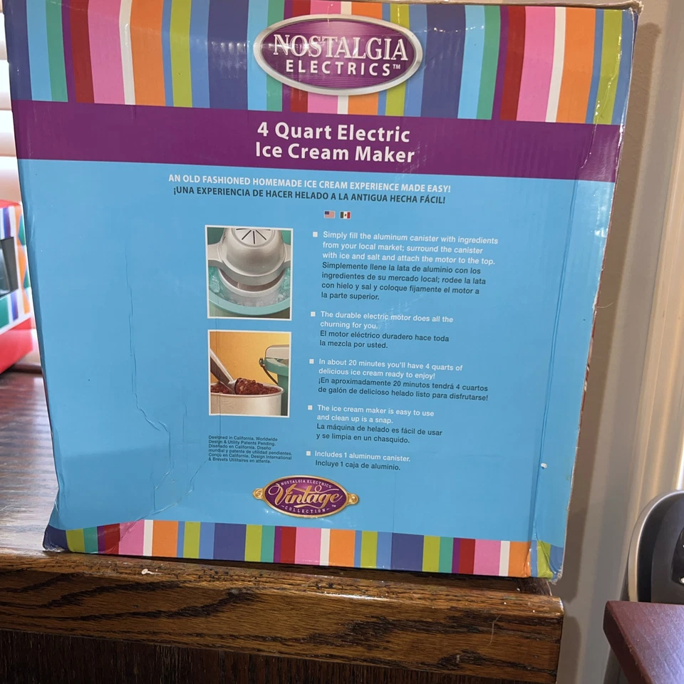 NOSTAIGIA ELECTRONICS 4 QT HELADERA ELÉCTRICA NUEVA NUNCA USADA ABIERTA Be Foto 4 de 4