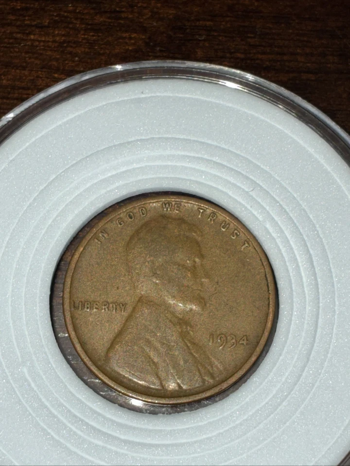 1934 p Copper Lincoln Wheat Ear One Cent Mint Error Circulated  - Image 4 of 4
