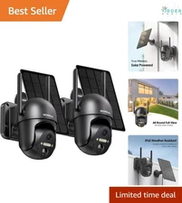 Outdoor Wireless Camera 2K Solar Security Camera 360° Night Vision PIR Motion