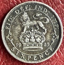 GB - George V Sixpence .500 Silver Coin - 1925 (GY29)