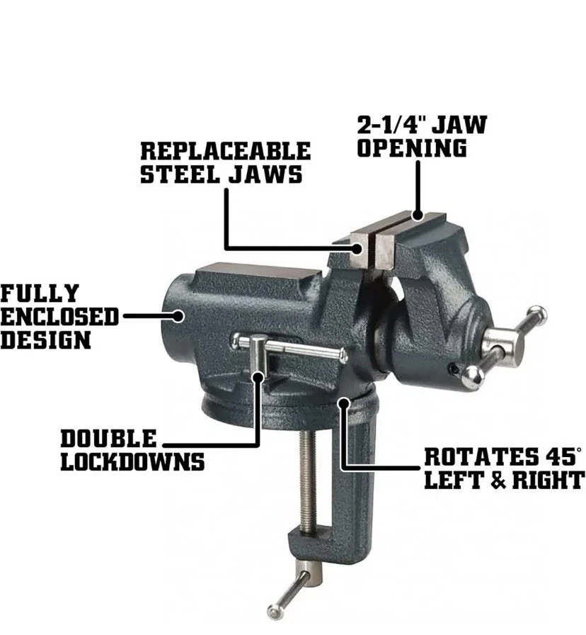 Model SBV-100 4" Jaw Width 2-1/4" Opening 2" Throat Super-Junior Vise W/ Swivel - Image 4 of 4