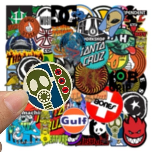 Skate Logo Brand Stickers 50pk Mix Santa Cruz Thrasher Baker Alien Skateboarding - 第 7/9 張圖片