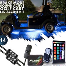 LED GolfCart Light UnderGlow Neon 14Pod Kit Caddy DS ClubCar EZGO Cushman Yamaha