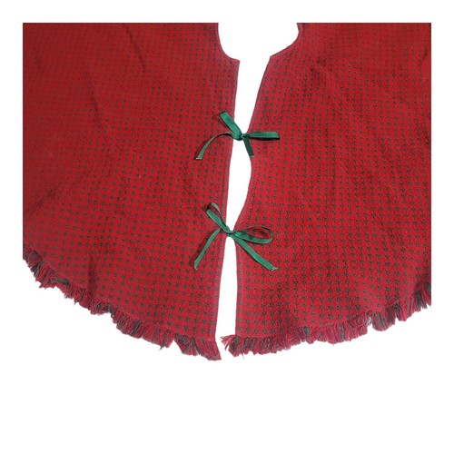 Traditioneller rot grün karierter karierter Weihnachtsbaum Rock rund Weihnachtsdeko - Bild 7 von 8