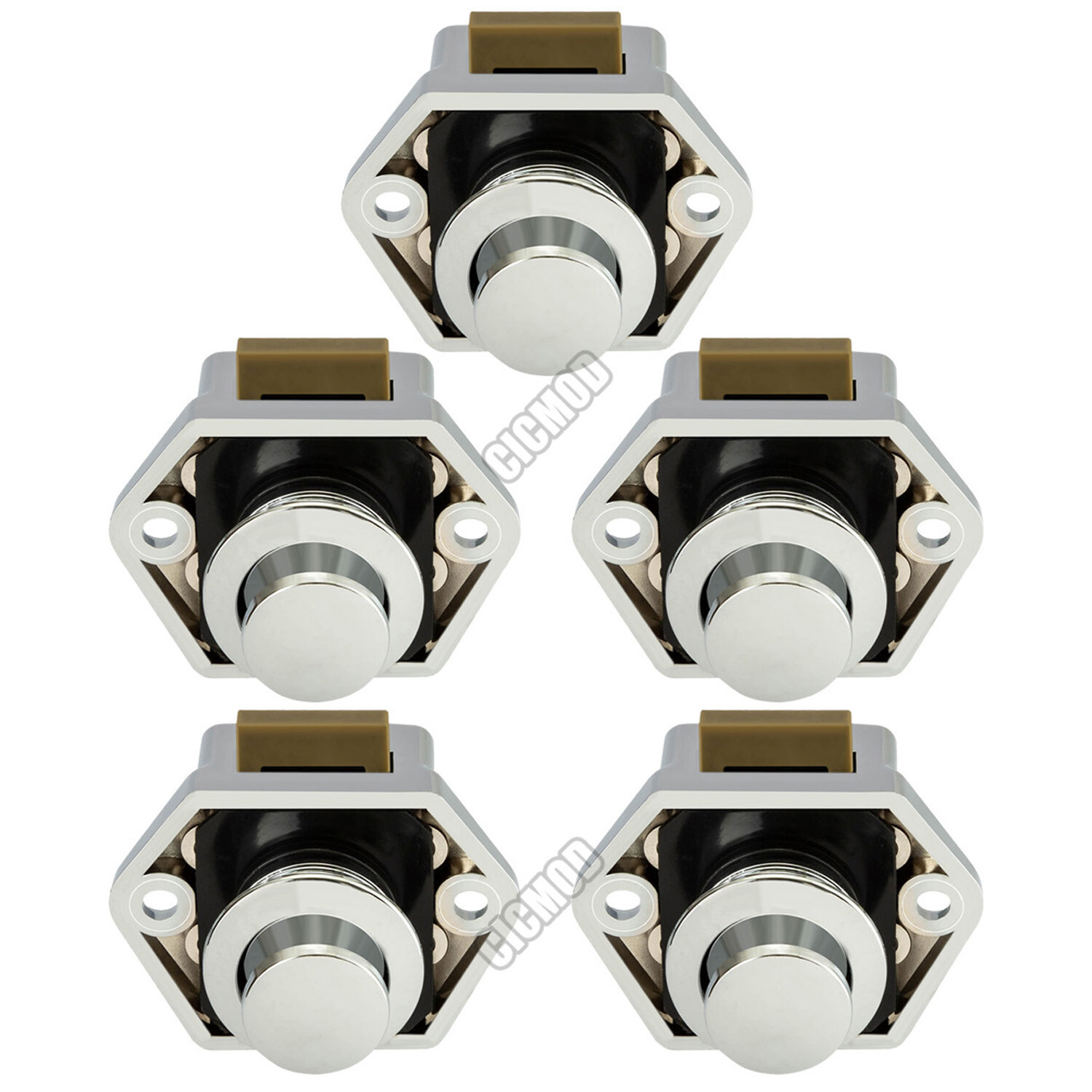 5-30x Push Button Catch Lock Cupboard Door Cabinet Campervan Caravan Latch Knob