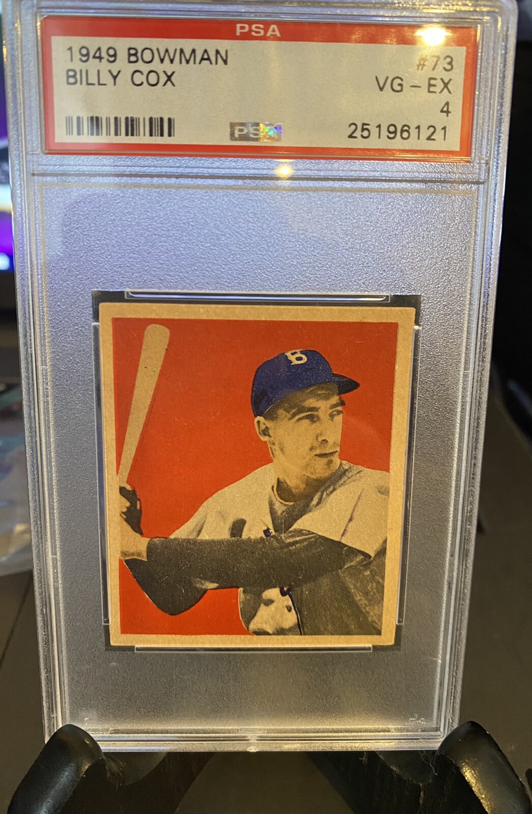 1949 Bowman Billy Cox RC #73 PSA 4 “VG-EX” Brooklyn Dodgers “CENTERED” SUPERSTAR