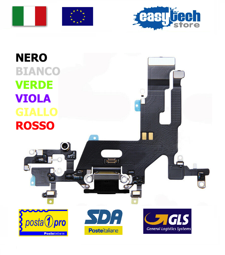 Set Riparazione Connettore Dock E Microfono Per IPhone 11, Colore Bianco, XMITEC
