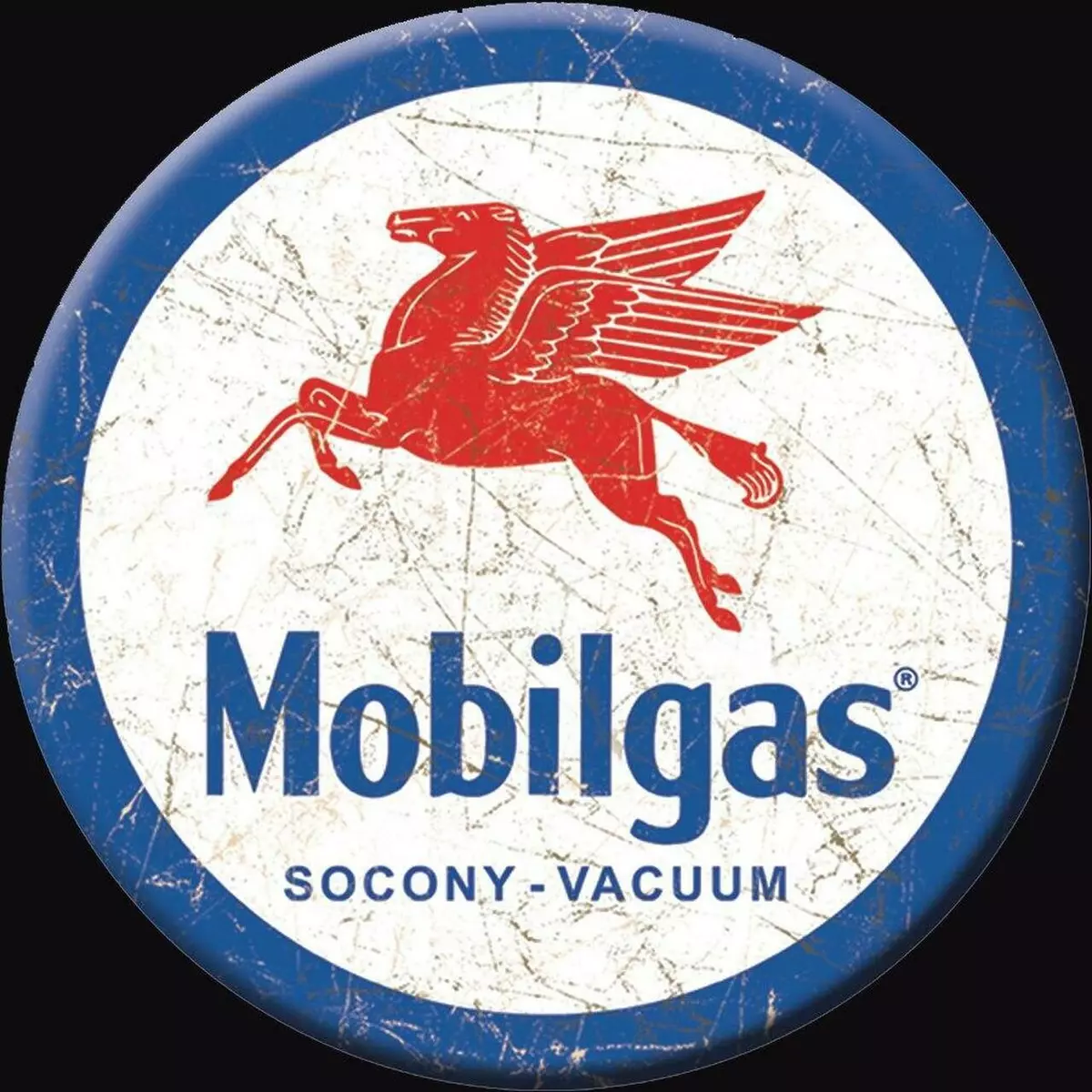 3&#034; Round MOBIL PEGASUS LOGO Vintage Gas Oil Refrigerator Magnet | eBay