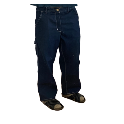 Carhartt Carpenter Jeans Blue Denim Painters Pants Size 34x30 | eBay