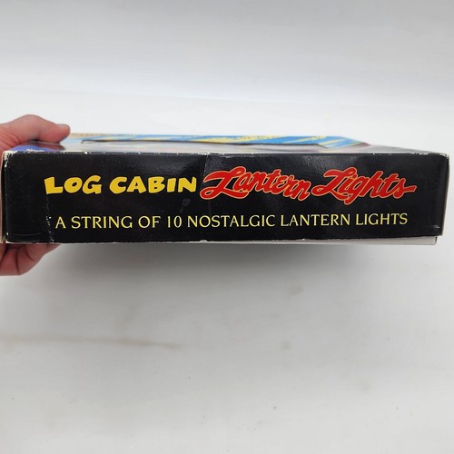 VTG Nostalgic Log Cabin Christmas Holiday Lantern light String of 10 tested EUC - Picture 3 of 6
