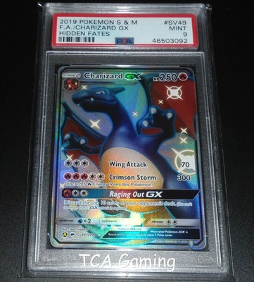 PSA 9 MINT Charizard GX SV49/SV94 SM Hidden Fates SHINY HOLO Pokemon Card | eBay