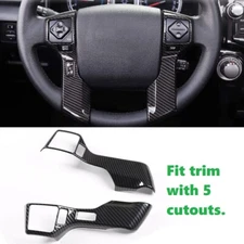 Gloss Carbon Fiber Print Steering Button Overlay Cover Trim #A Fits 16-23 Tacoma
