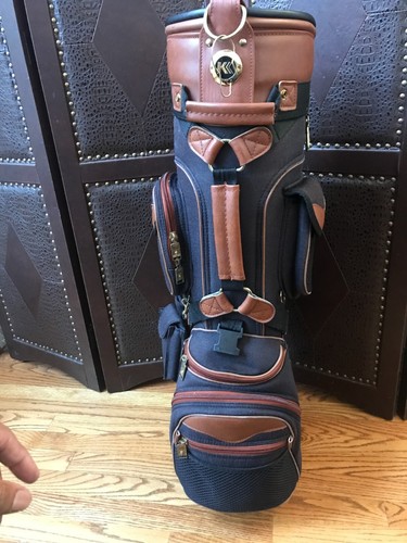 Bolsa de golf Knight 15 vías vinilo/lona con capucha de lluvia y correa para el hombro - negra/bronceada - Imagen 11 de 24