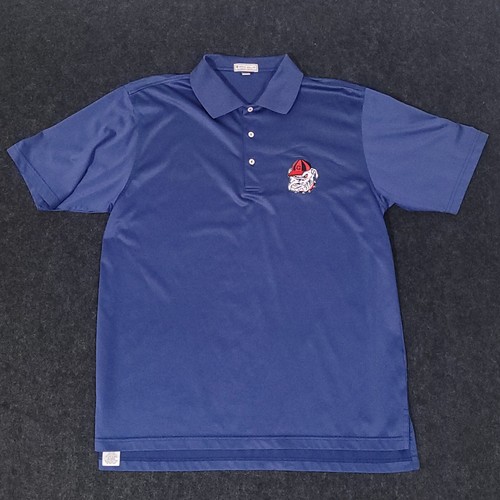 Peter Millar Summer Comfort Georgia Bulldogs Polo Shirt XL Navy Blue UGA Golf