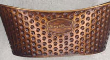 Harry and David bronze colored dimpled metal basket home decor 12" x 8.5" 