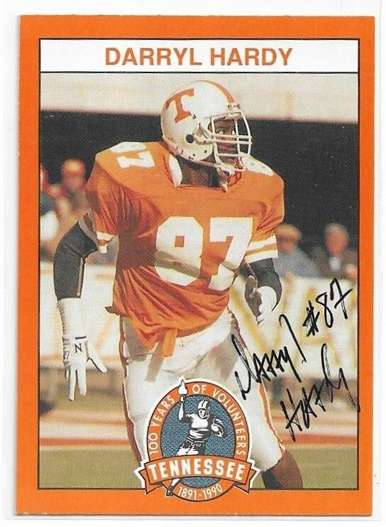 DARRYL HARDY Autographed Signed 1990 card #87 Tennessee Vols