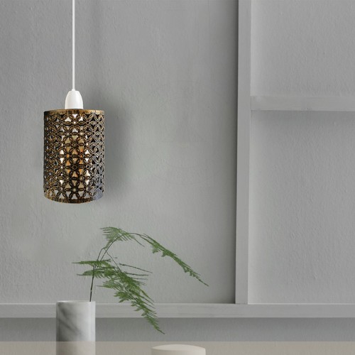 Metal Cylinder Easy Fit Lampshade Ceiling Pendant Light Shade Wire Cage Lighting - Picture 139 of 150