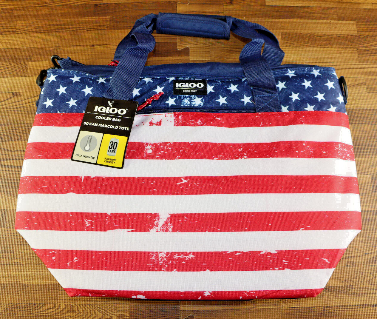 Bag 30 Can Maxcold Tote Usa American Flag Print