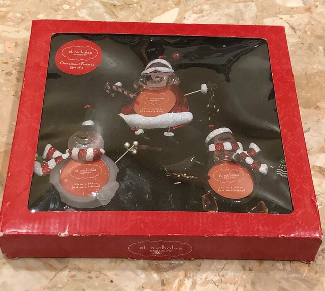 St Nicholas Set Of 3 Frame Christmas Santa Ornaments KOHLS EBay