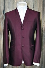 mod suit,skinhead suit Wine tonic suit 3 button suit slim fit mod suit