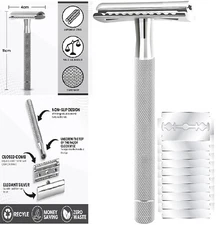 Maquinilla De Afeitar Para Hombre Mujer Clasica Rastrillos Navaja Doble Filo NEW