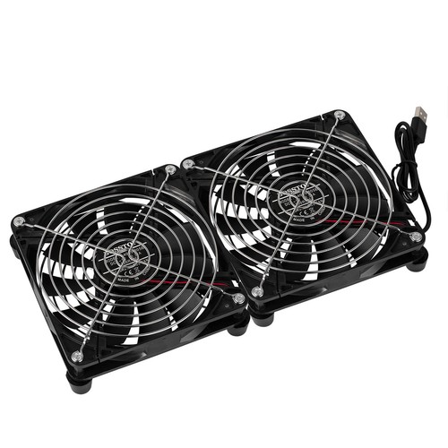 USB 5V Cooler Dual 140mm Cooling Fan 1100rpm for PC Computer AV Amplifier Stand - 第 1/6 張圖片