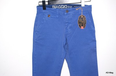 Pantalon Chino Homme BIAGGO JEANS Taros Indigo - Taille 28 US (38 FR) - NEUF