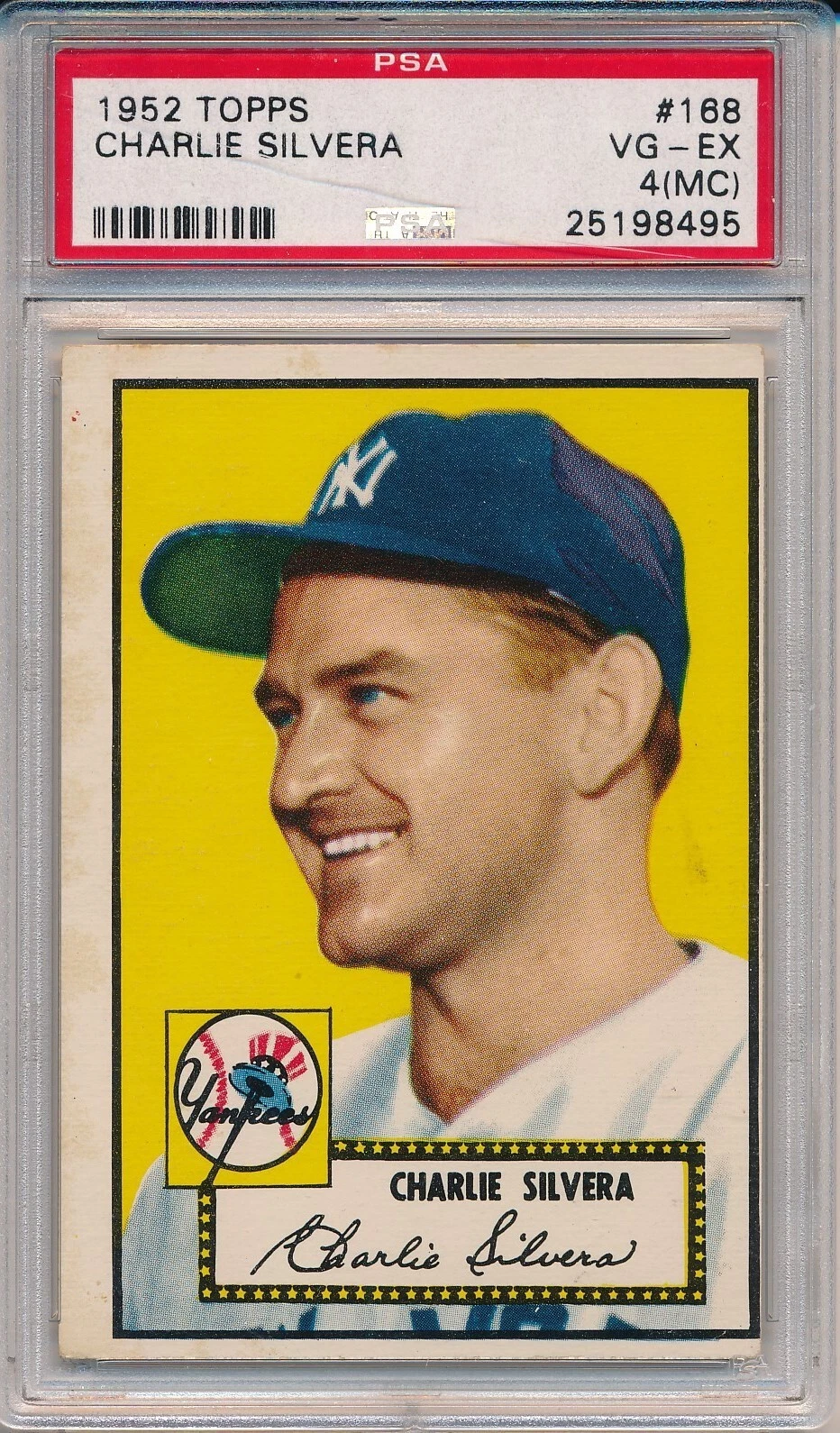 Deal for 1952 TOPPS #168 CHARLIE SILVERA - PSA 4(MC) VG-EX (SVSC)