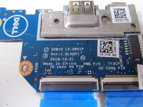 Dell Chromebook 11-3100 2-in-1 OEM USB-C/USB Port Board w/Cables * LS-G851P - Picture 5 of 5