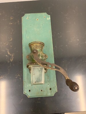 Vintage Antique Pe.De. (Peter Dienes) Wall Mount Coffee Grinder Mill