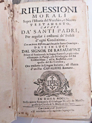 1710 Riflessioni morali sopra la storia del vecchio e nuovo Testamento...'' libro