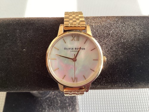 Olivia Burton Watch Classic Mother Of Pearl Dial Rose Gold Link Bracelet