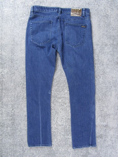 Volcom Jeans Mens 32x29 Vorta Slim Straight Blue Denim Pants Skater Grunge Y2K - Picture 2 of 12