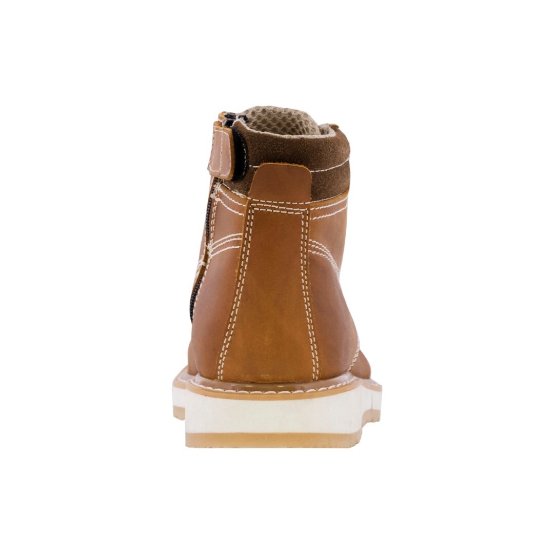 Mens Work Boot Soft Toe Honey Brown Leather Zip Bota Trabajo  display picture 2