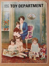1920s Toy Department Lithographed Poster Sign