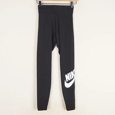 Nike Sportwear Black Essential High Waisted Logo Leggings Cotton Blend Womens XS