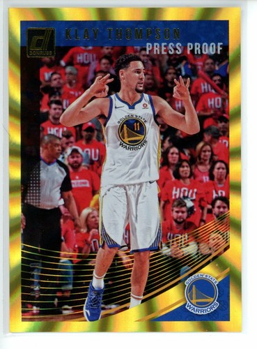 2018 Panini Donruss Basketball Press Proof Gold Laser Klay Thompson #12