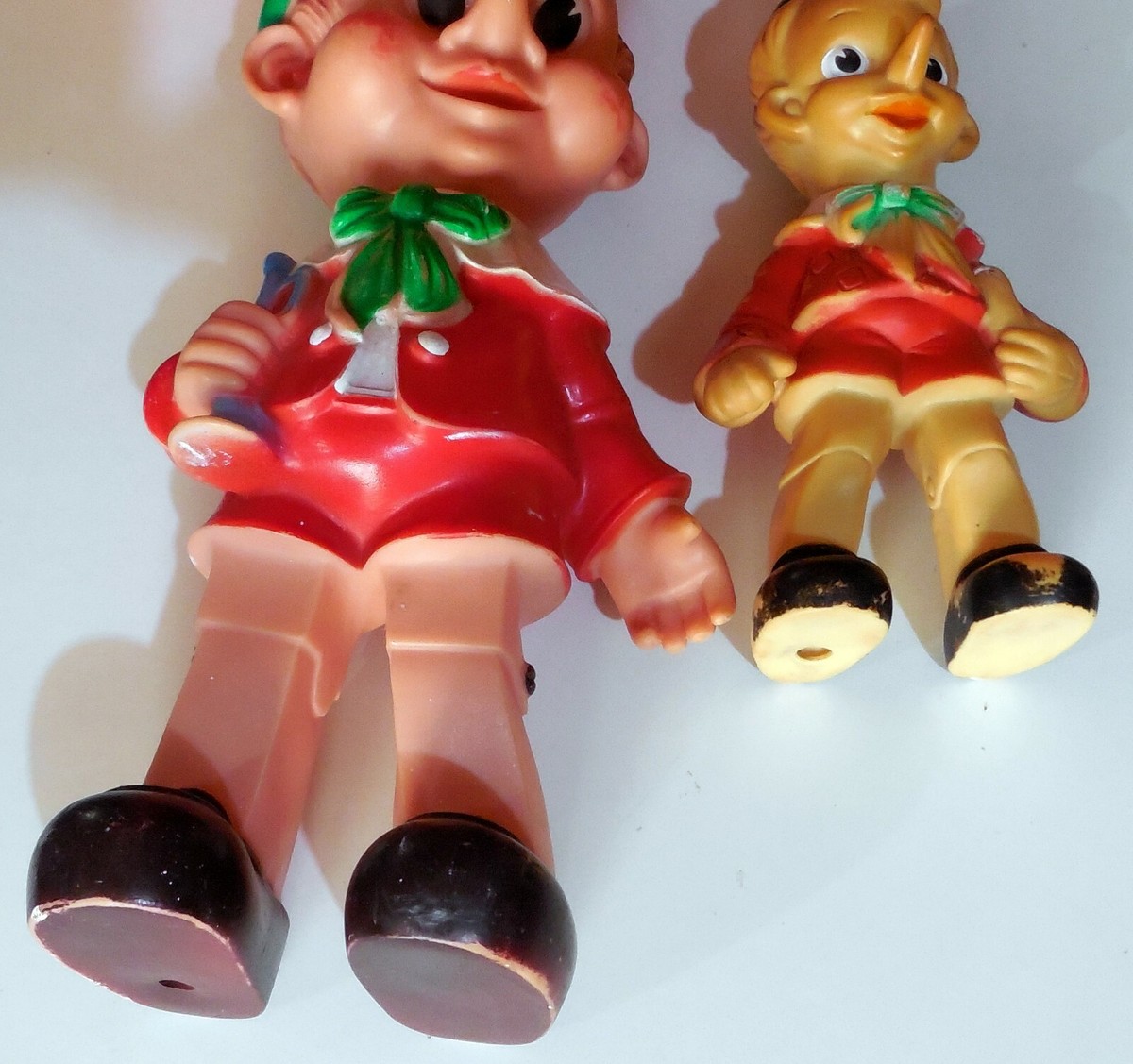 VINTAGE RUBBER TOY VINYL SQUEAK 2 PINOCCHIO LEDRA MADE IN ITALY