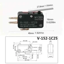 1Pc Micro Limit switch v-152-1c25 great for small projects or experimenting