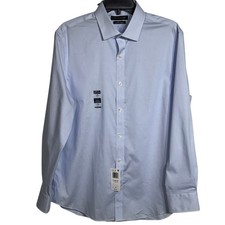 Tommy Hilfiger Men's Flex Slim-Fit Dress Shirt Classic Blue stripe 16 32-33 85