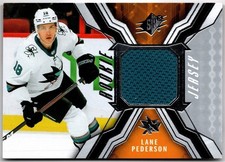2021-22 Upper Deck SPx Rookie Jersey LANE PEDERSON #RJ-LP San Jose Sharks UD RC