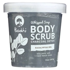 Whipped Soap Body Scrub Charcoal Detox Eucalyptus Spa 14 OZ By Bodhi