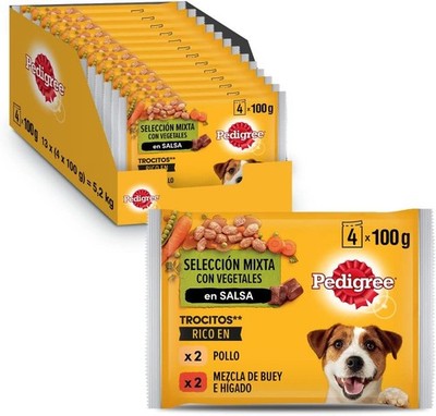Pedigree Pouch Chicken Beef Vegetables Gravy Adult 13er Pack 52 Beutel 100g