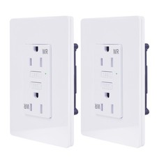 2PK GFCI Outlet 15 Amp 12V GFI Receptacle LED Indicator Tamper-Resistant WR TR
