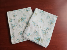 Laura Ashley Petite Fleur Blue Floral 2 Standard Pillowcases 100% Cotton Cottage