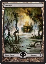 Zendikar Swamp (240) - Foil - Full Art x1 Moderate Play, English Magic Mtg M:tG